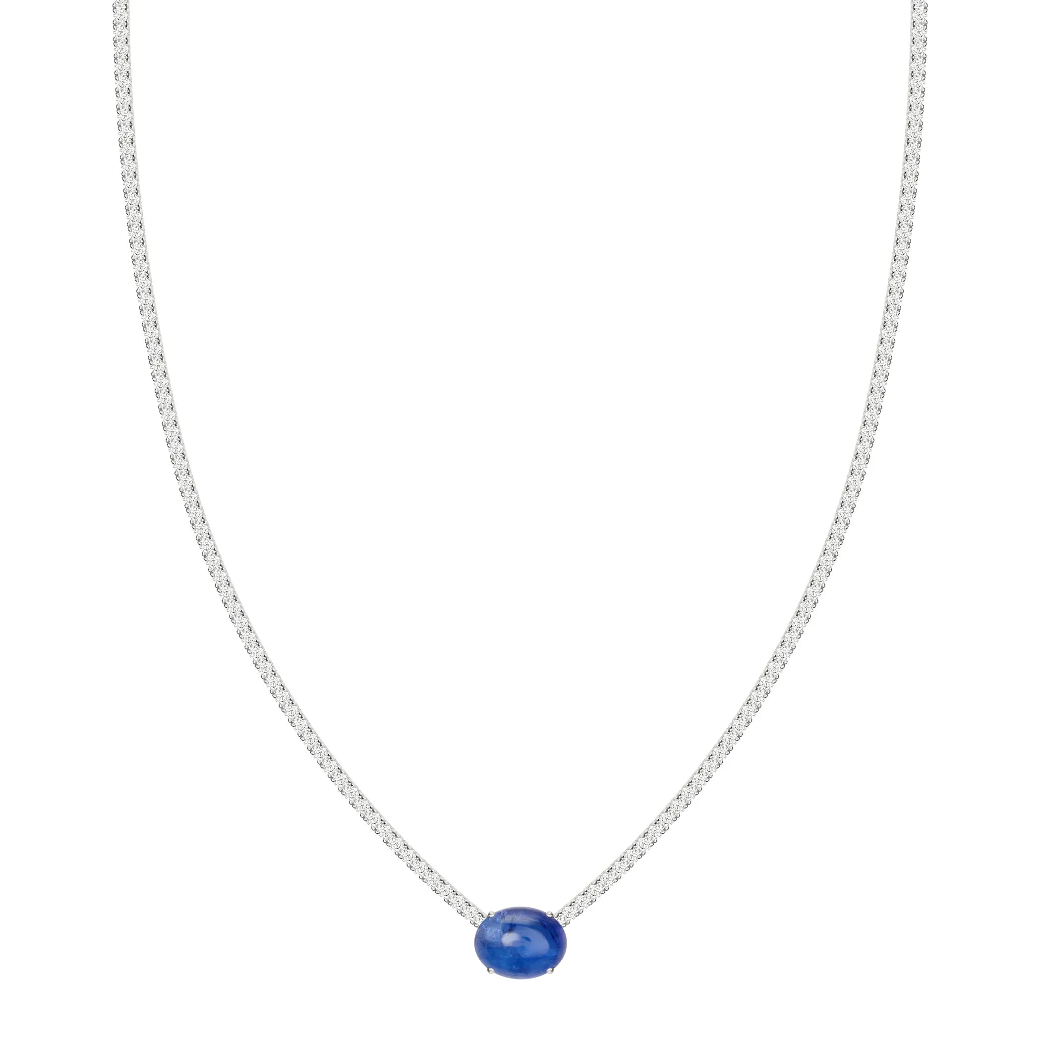 Blue Tanzanite Tennis Necklace