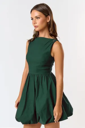 Boat Neck Bubble Hem Dress