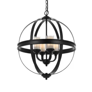 Bodum Black 4 Light Sphere Upright Arm Pendant