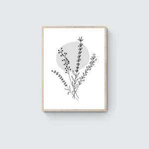 Bouquet Gray Framed Art Print