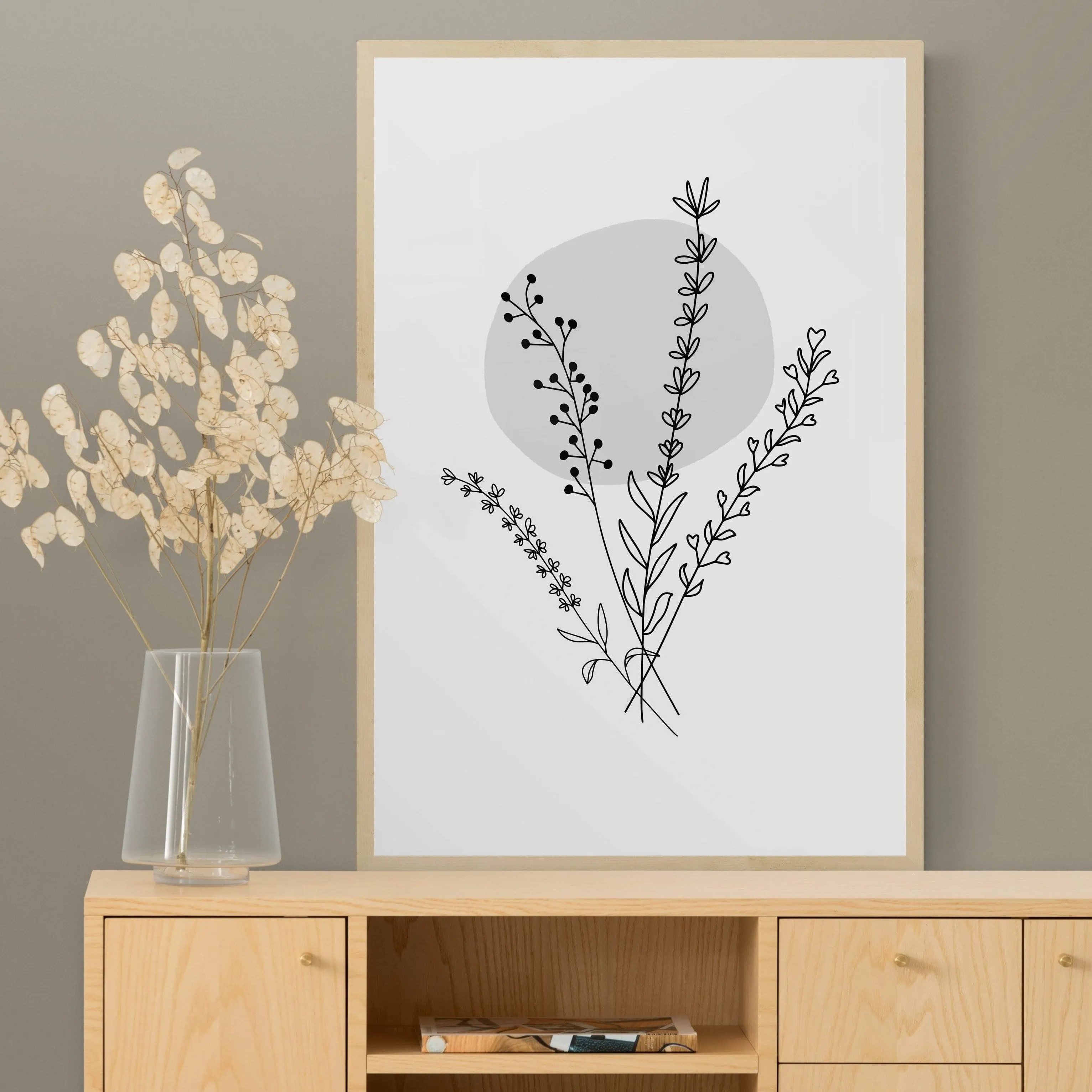 Bouquet Gray Framed Art Print