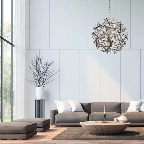 Brazza 80cm Chrome and Smoke Crystal Pendant Light
