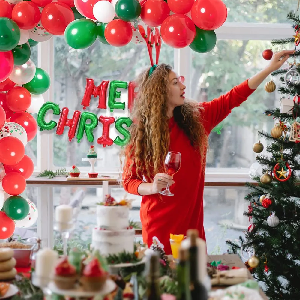 Bright Christmas Balloon Decoration Kit for Home- Pack of 62 Pcs- Xmas Room Decoration