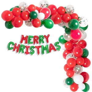 Bright Christmas Balloon Decoration Kit for Home- Pack of 62 Pcs- Xmas Room Decoration