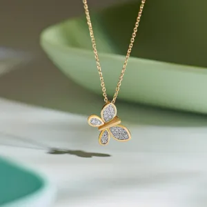 Butterfly Cluster Diamond Necklace