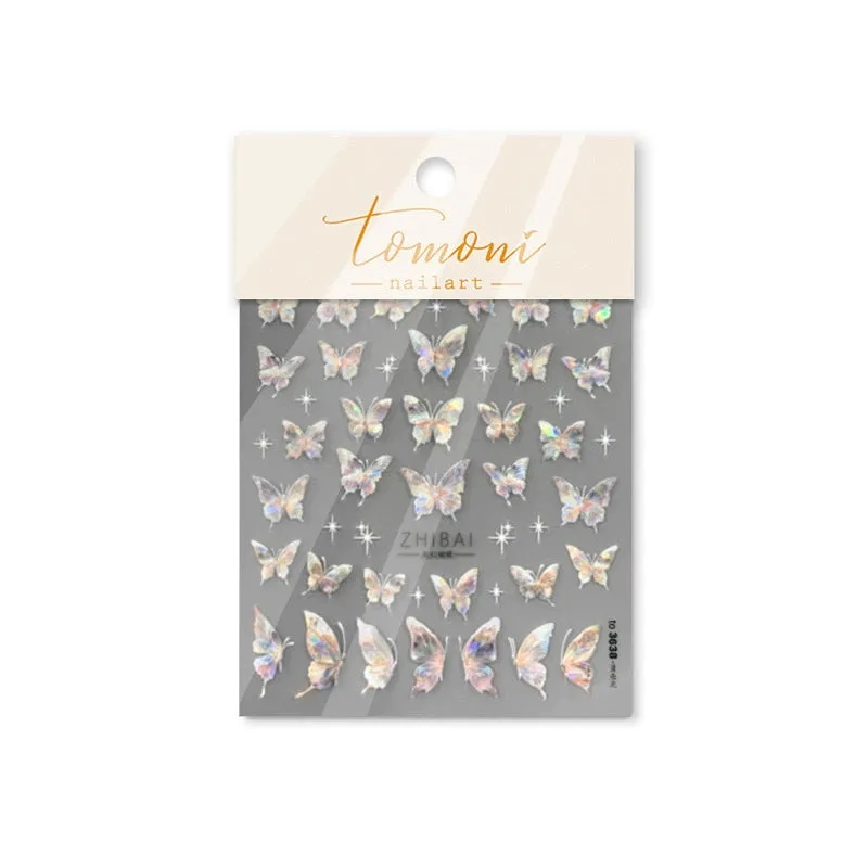 Butterfly Crystal Diamond Nail Decoration - Three-Dimensional Six-Pointed Star