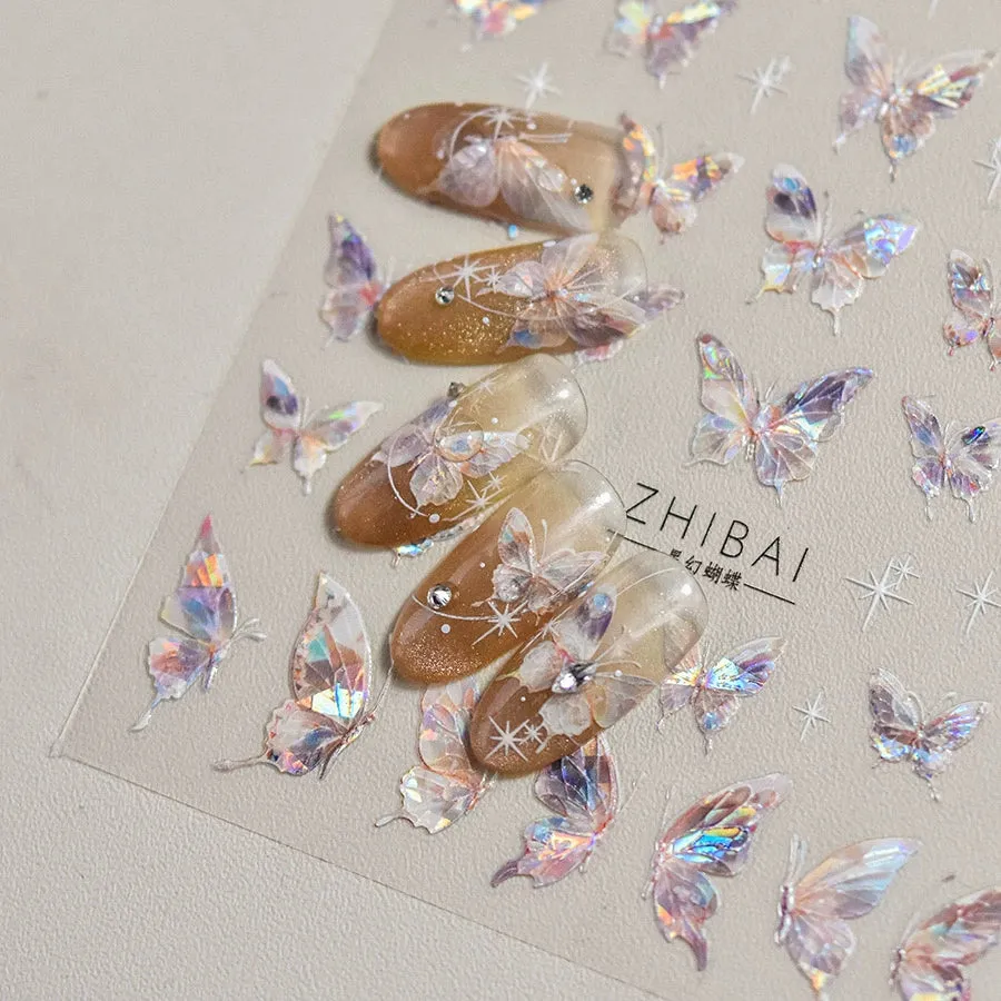 Butterfly Crystal Diamond Nail Decoration - Three-Dimensional Six-Pointed Star