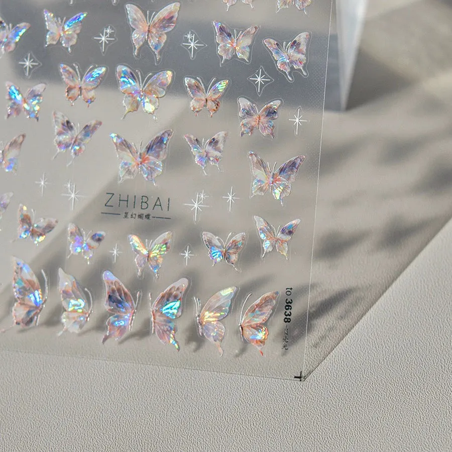 Butterfly Crystal Diamond Nail Decoration - Three-Dimensional Six-Pointed Star