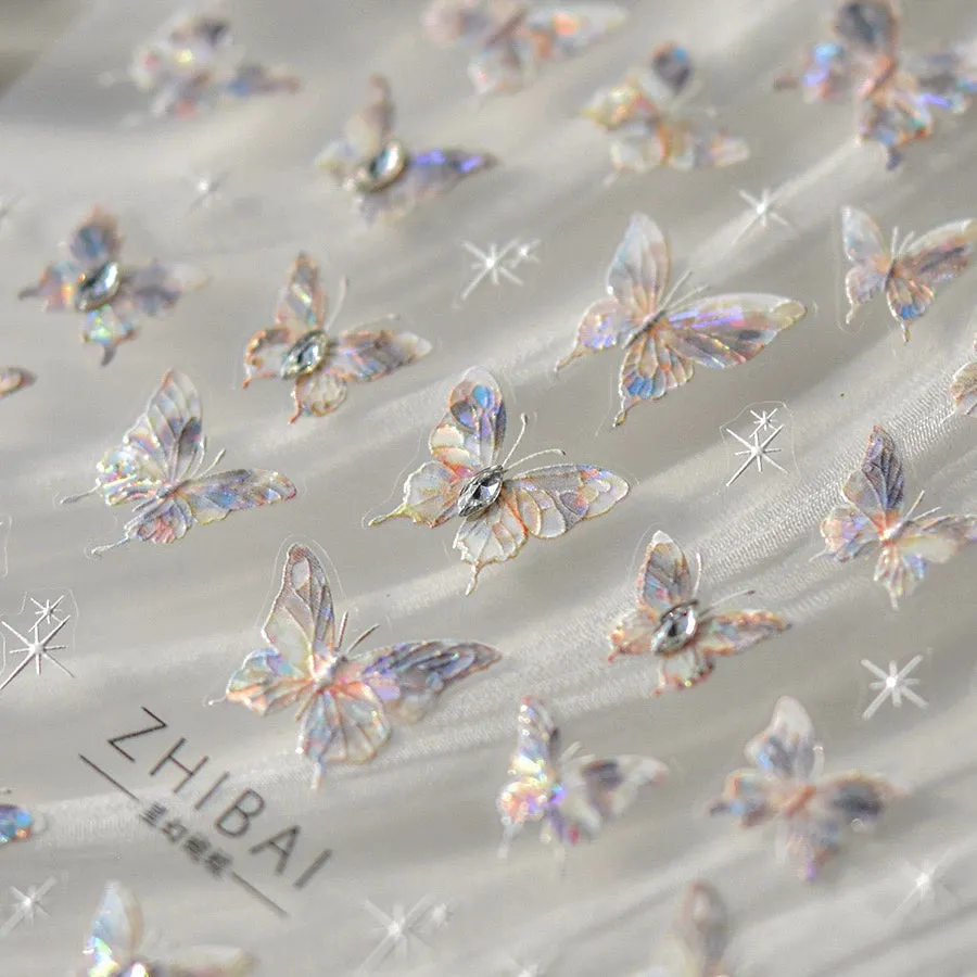 Butterfly Crystal Diamond Nail Decoration - Three-Dimensional Six-Pointed Star