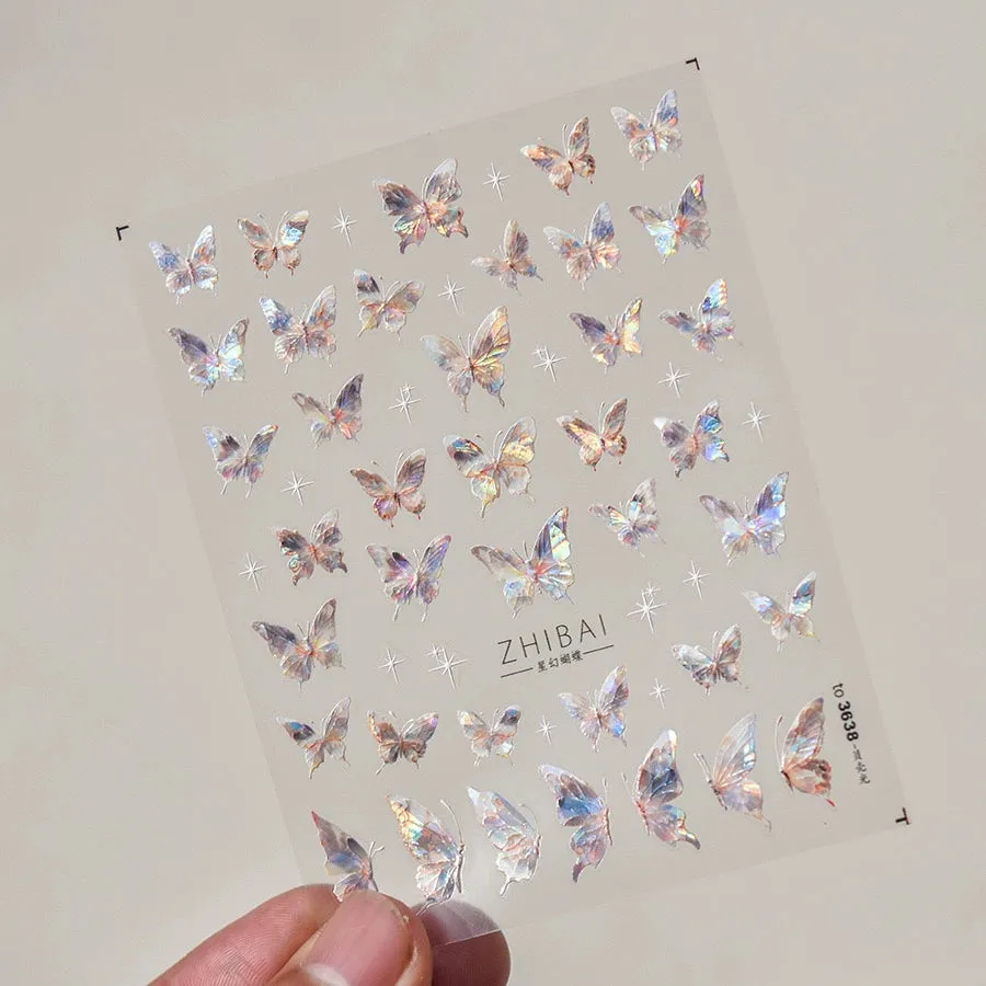 Butterfly Crystal Diamond Nail Decoration - Three-Dimensional Six-Pointed Star