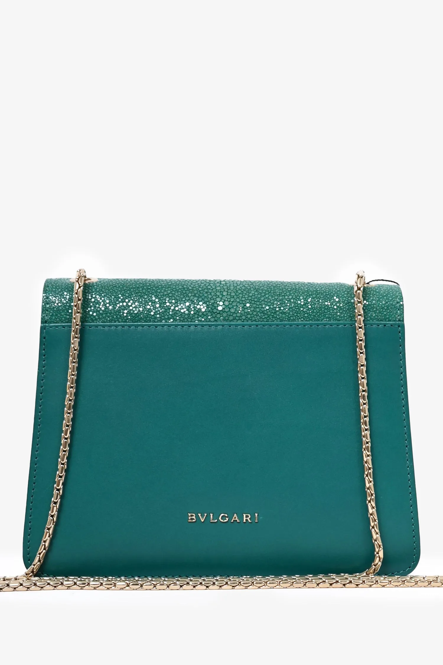 Bvlgari Green Leather/Stingray 'Serpenti Forever' Bag