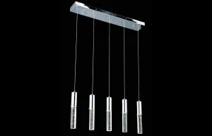 C121-2056D5O/RC - Regency Lighting: Diva 5 light Chrome Pendant Clear Royal Cut Crystal