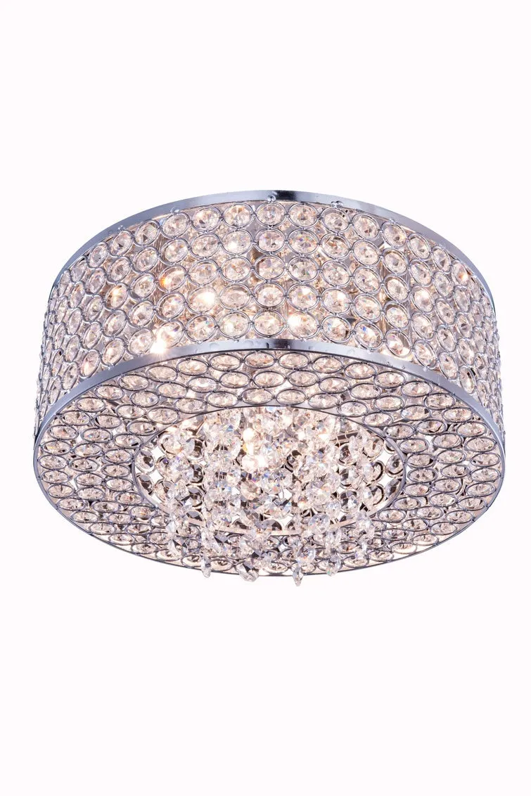 C121-2914F12C/RC - Regency Lighting: Amelie 4 light Chrome Flush Mount Clear Royal Cut Crystal