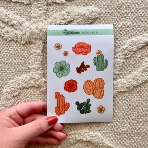 Cactus Florals Set of 11 Mini Stickers (1 sheet)
