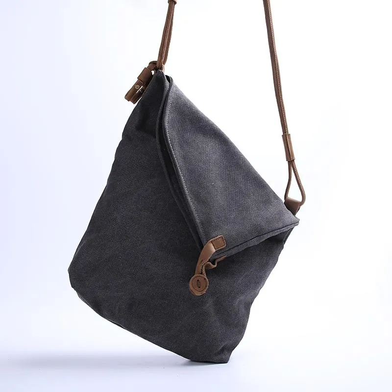 Canvas Mens Womens Casual Gray 12‘’ Courier Bag Side Bag Messenger Bag for Men