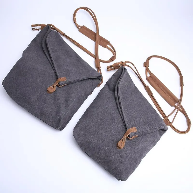 Canvas Mens Womens Casual Gray 12‘’ Courier Bag Side Bag Messenger Bag for Men