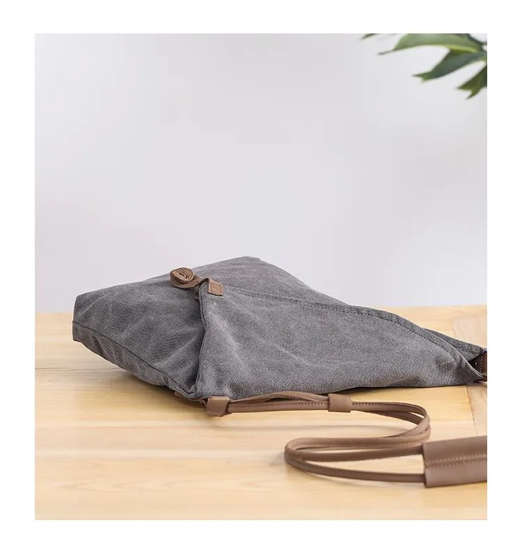 Canvas Mens Womens Casual Gray 12‘’ Courier Bag Side Bag Messenger Bag for Men