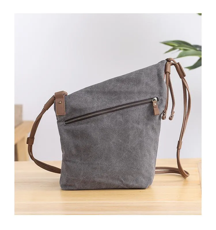 Canvas Mens Womens Casual Gray 12‘’ Courier Bag Side Bag Messenger Bag for Men