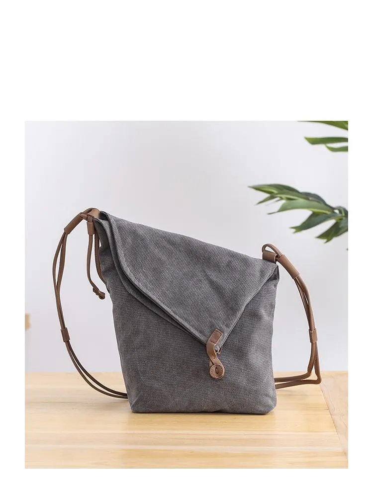 Canvas Mens Womens Casual Gray 12‘’ Courier Bag Side Bag Messenger Bag for Men