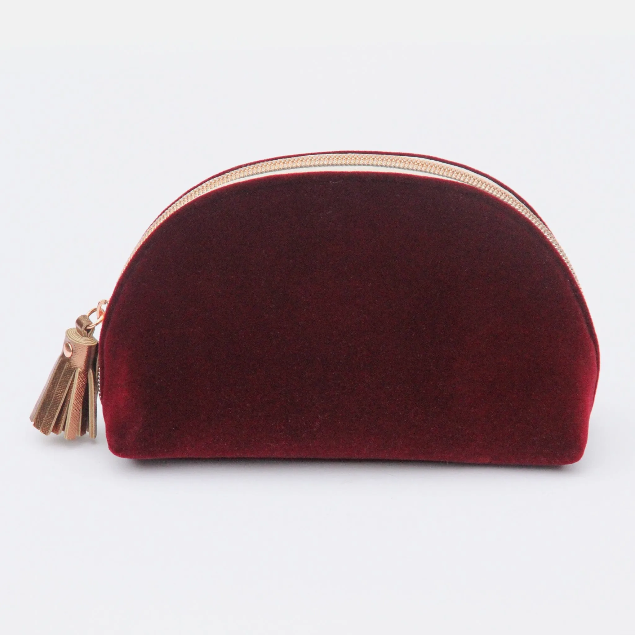 Caroline Gardner Velvet Half Moon Cosmetic Bag