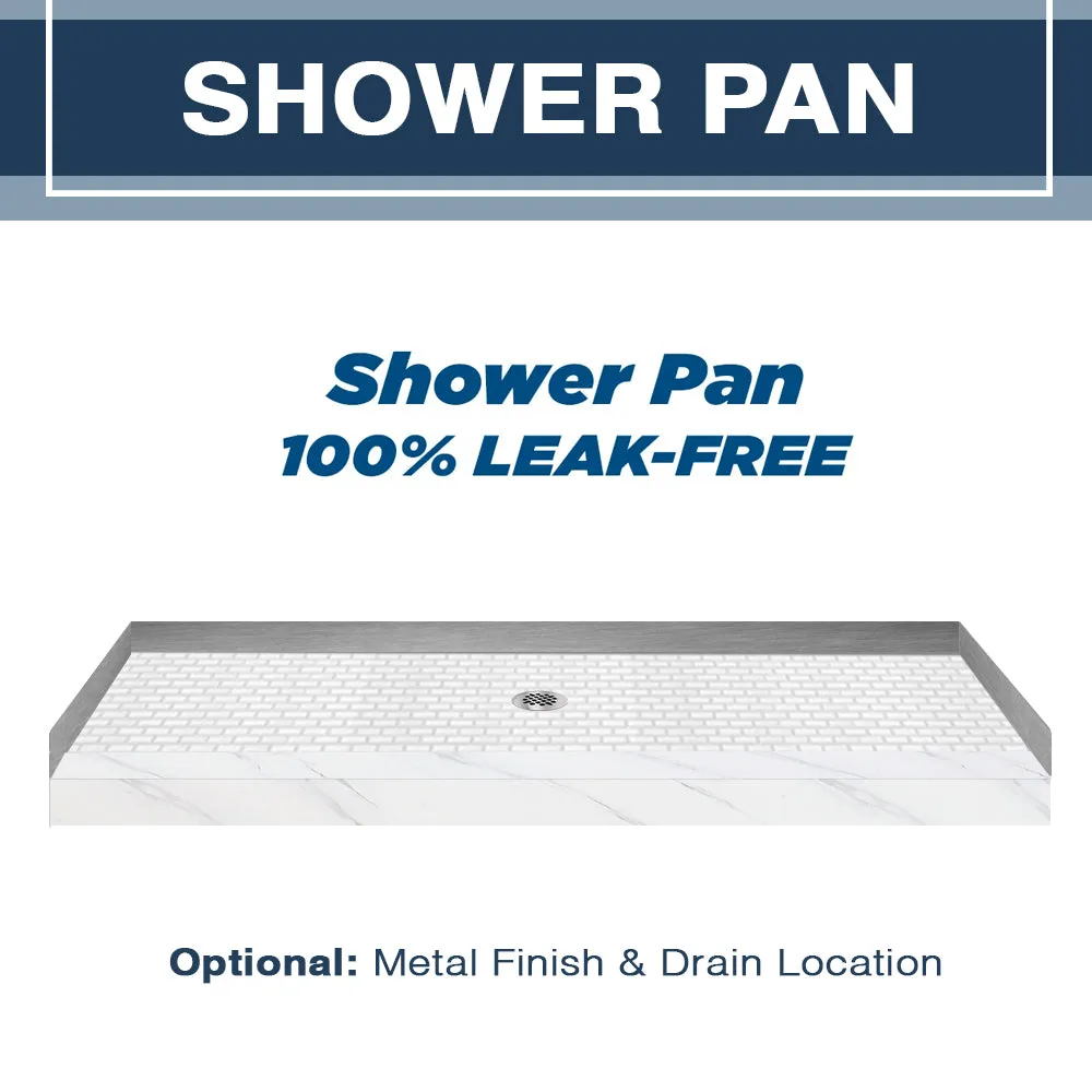 Carrara Marble Classic Alcove Shower Enclosure Kit