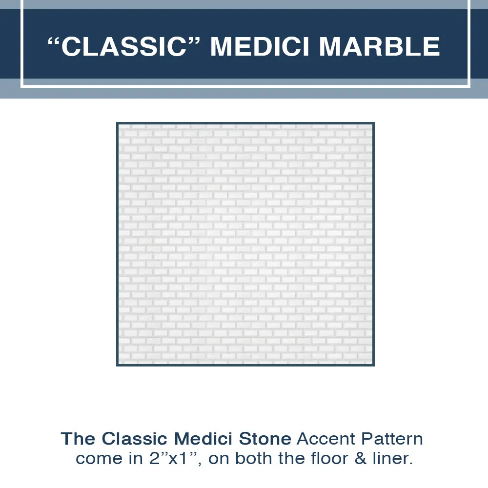 Carrara Marble Classic Alcove Shower Enclosure Kit