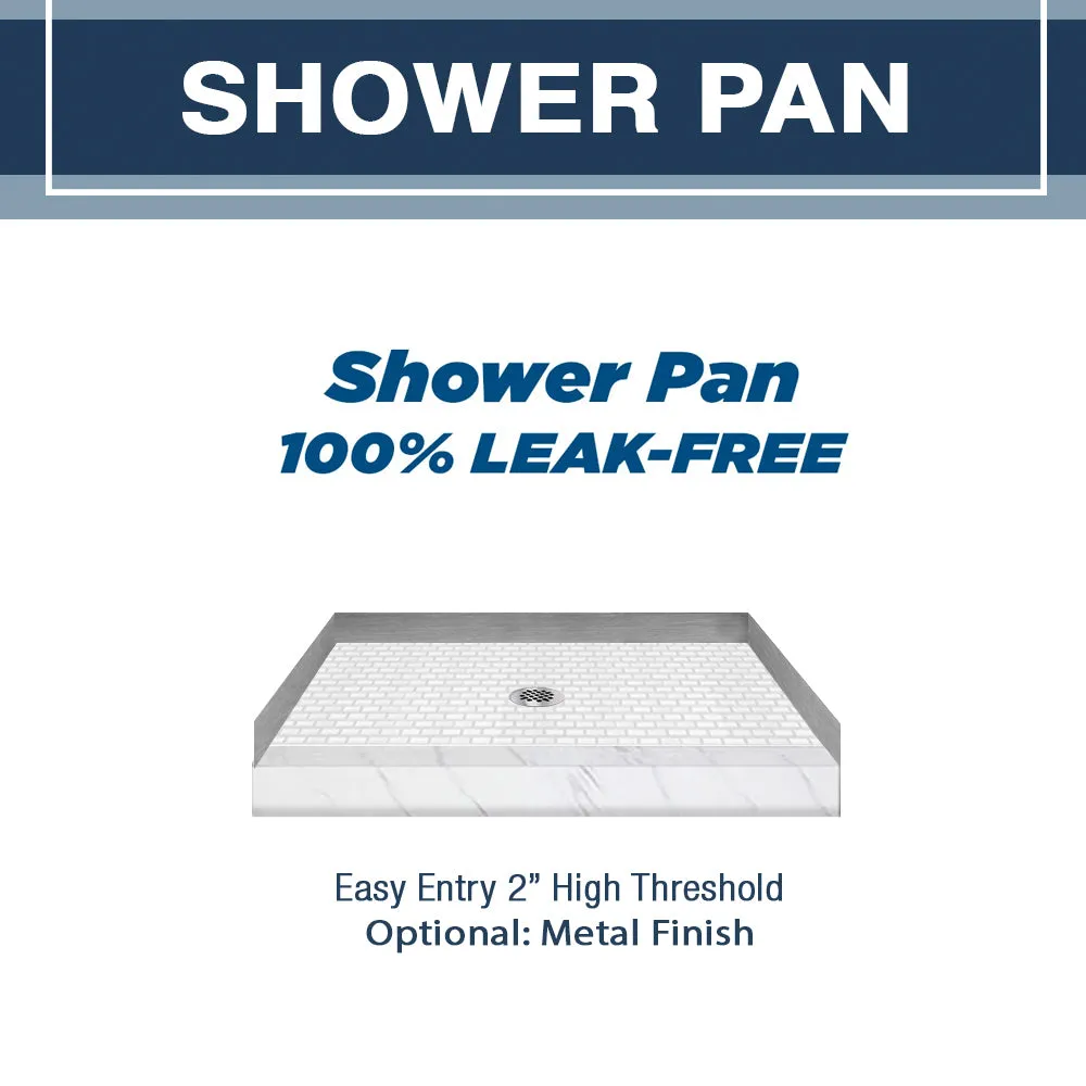 Carrara Marble Classic Alcove Shower Enclosure Kit