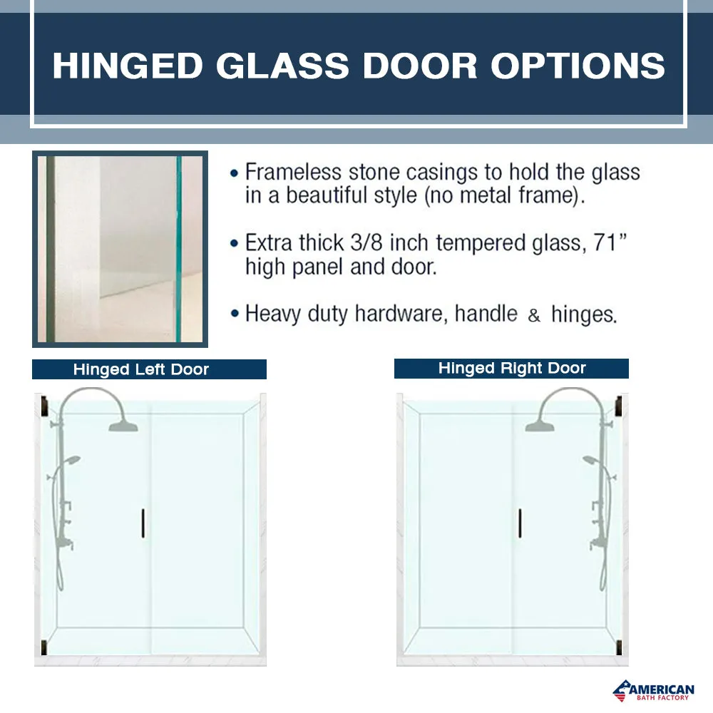 Carrara Marble Classic Alcove Shower Enclosure Kit