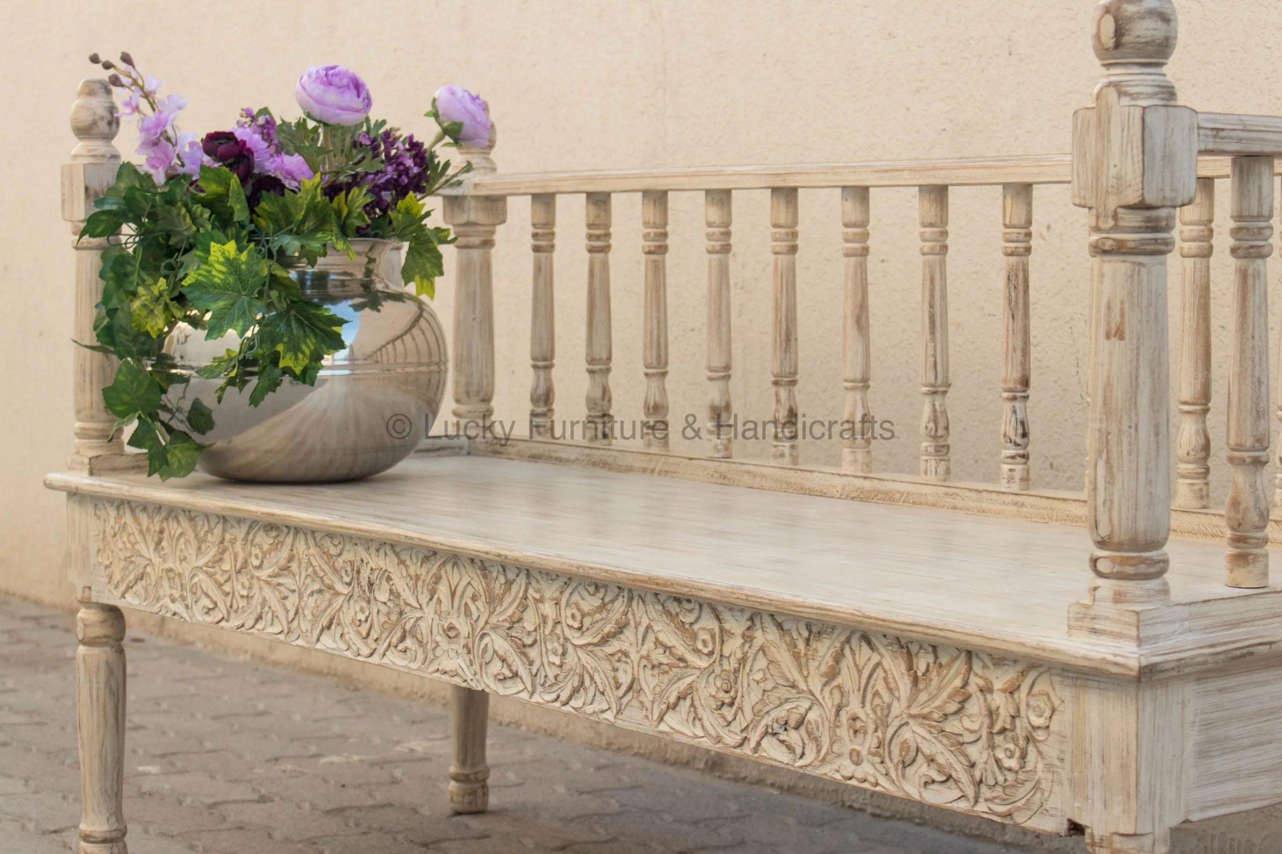 Carved Motif Bench