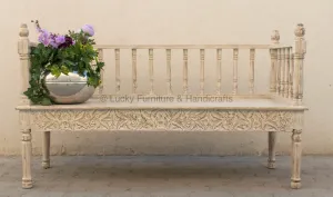 Carved Motif Bench