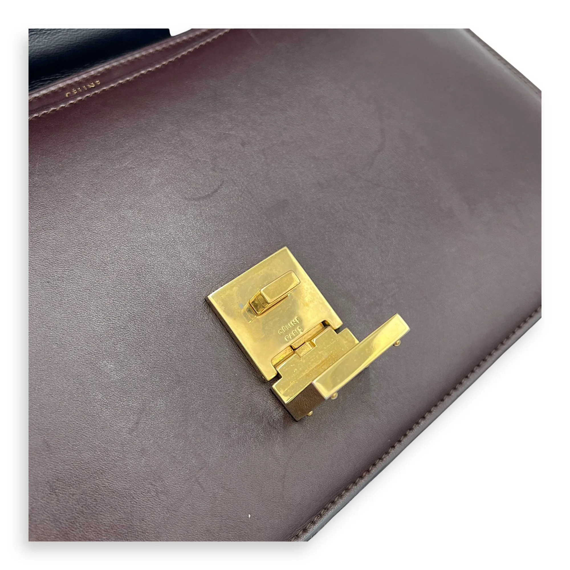Case Flap Medium Shoulder bag in Calfskin, Gold Hardware