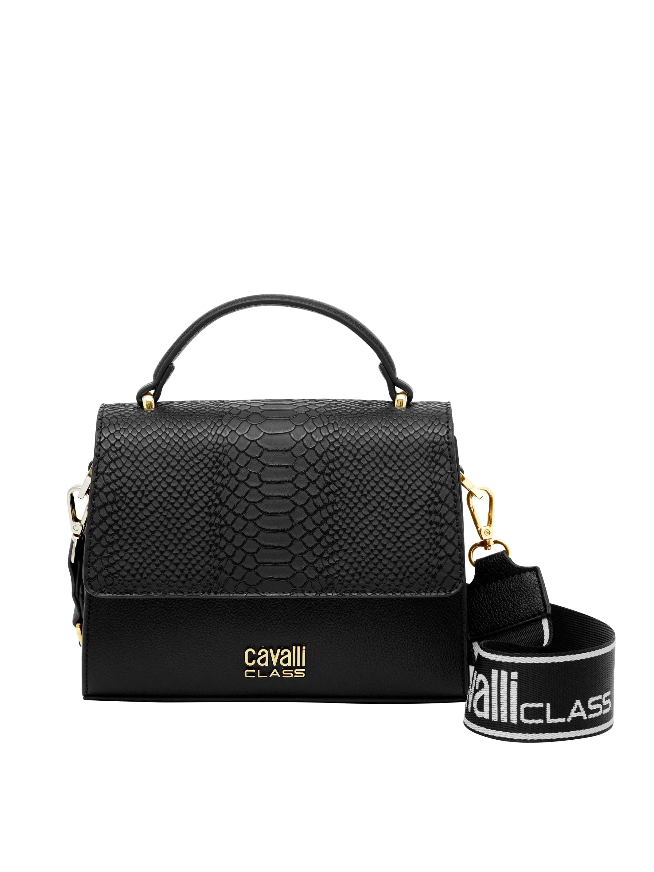 Cavalli Class AMALFI Black Small Top Handle Crossbody Shoulder Bag