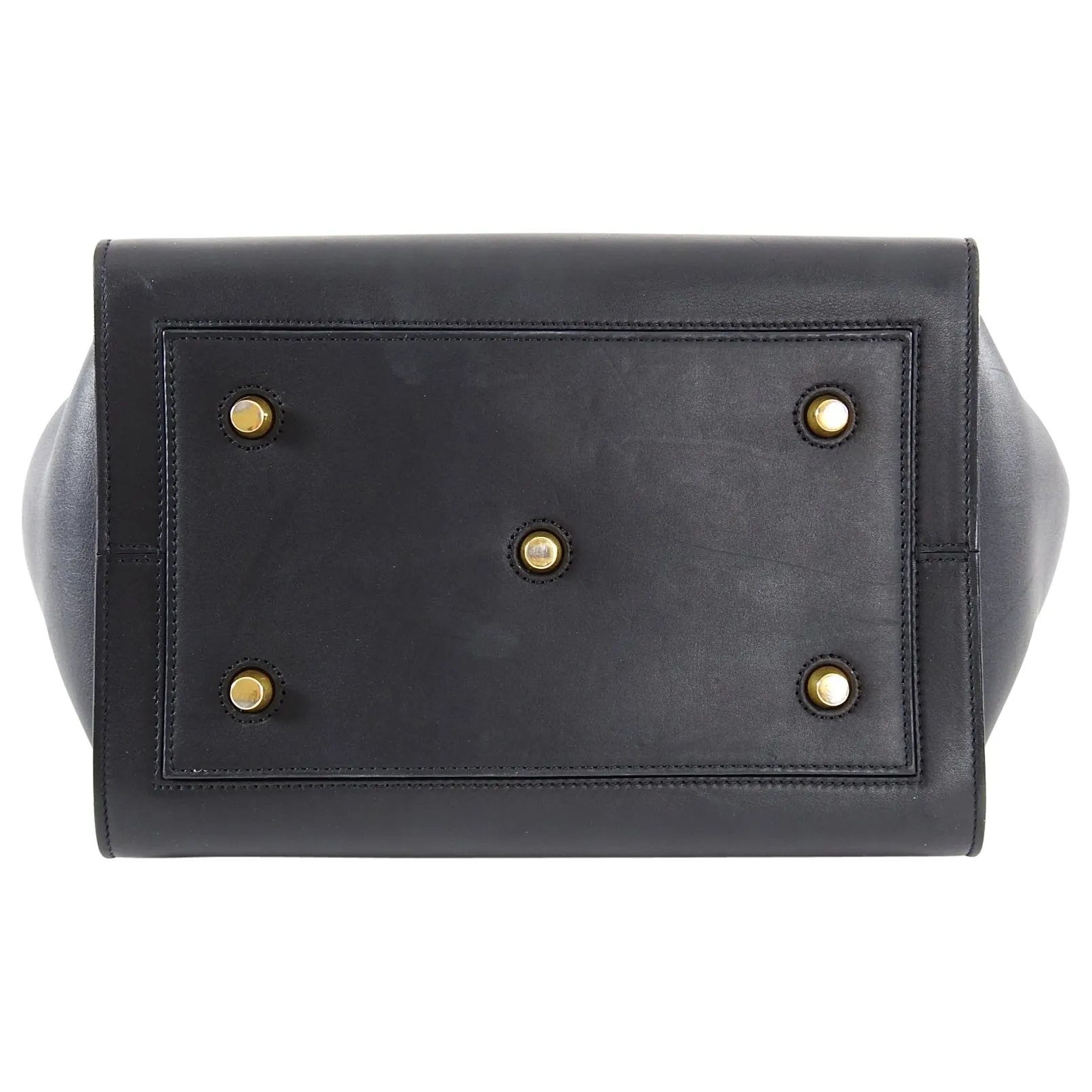 Celine Black Smooth Leather Tie Bag with pouch