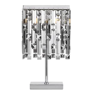Cerone Chrome with Smoke Crystal Modern Elegant Table Lamp