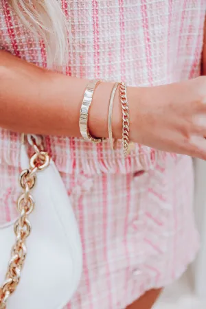 Chain Trio Bracelet by B.b.Lila - Gold