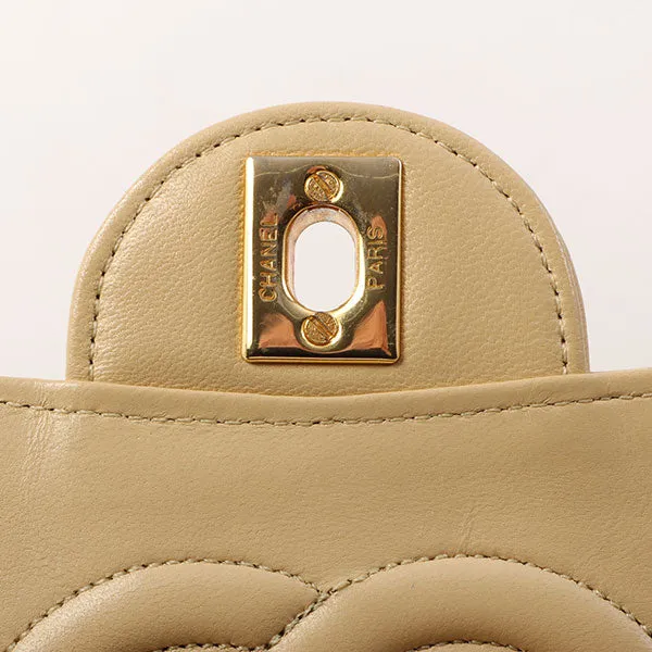 Chanel Around 1990 Made Design Flap Chain Bag With Pouch Beige