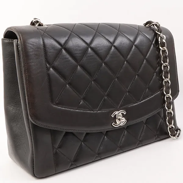 Chanel Around 1997 Made Diana Flap Chain Bag Black
