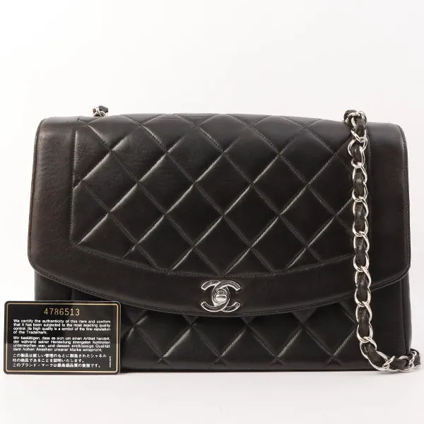 Chanel Around 1997 Made Diana Flap Chain Bag Black