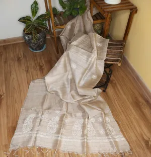 CHIKANKARI SILK DUPATTA