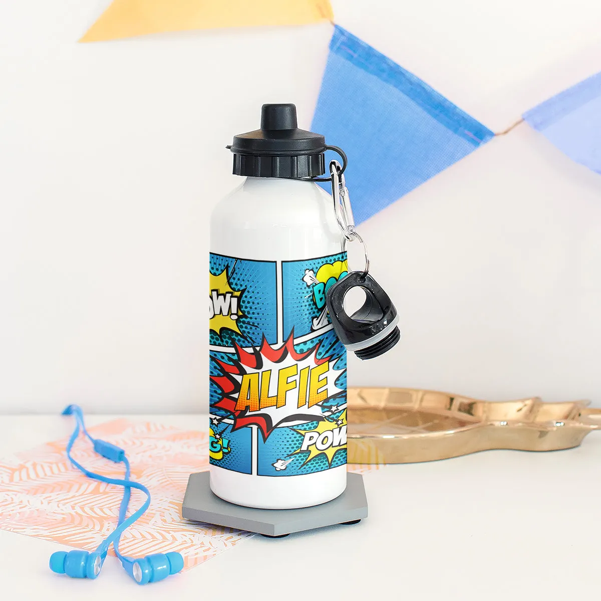 Children's Personalised Comic Water Bottle