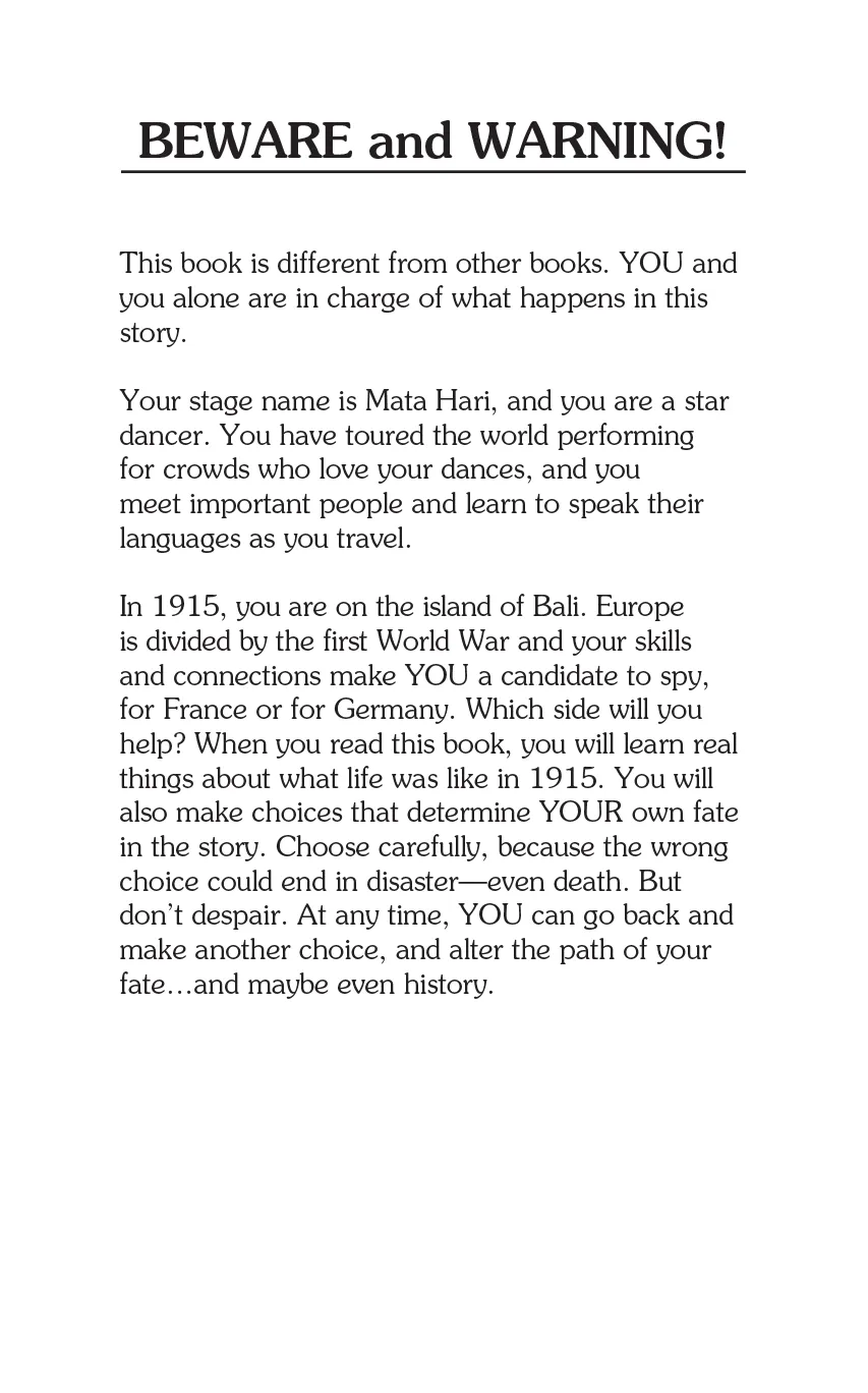 Choose Your Own Adventure SPIES: Mata Hari