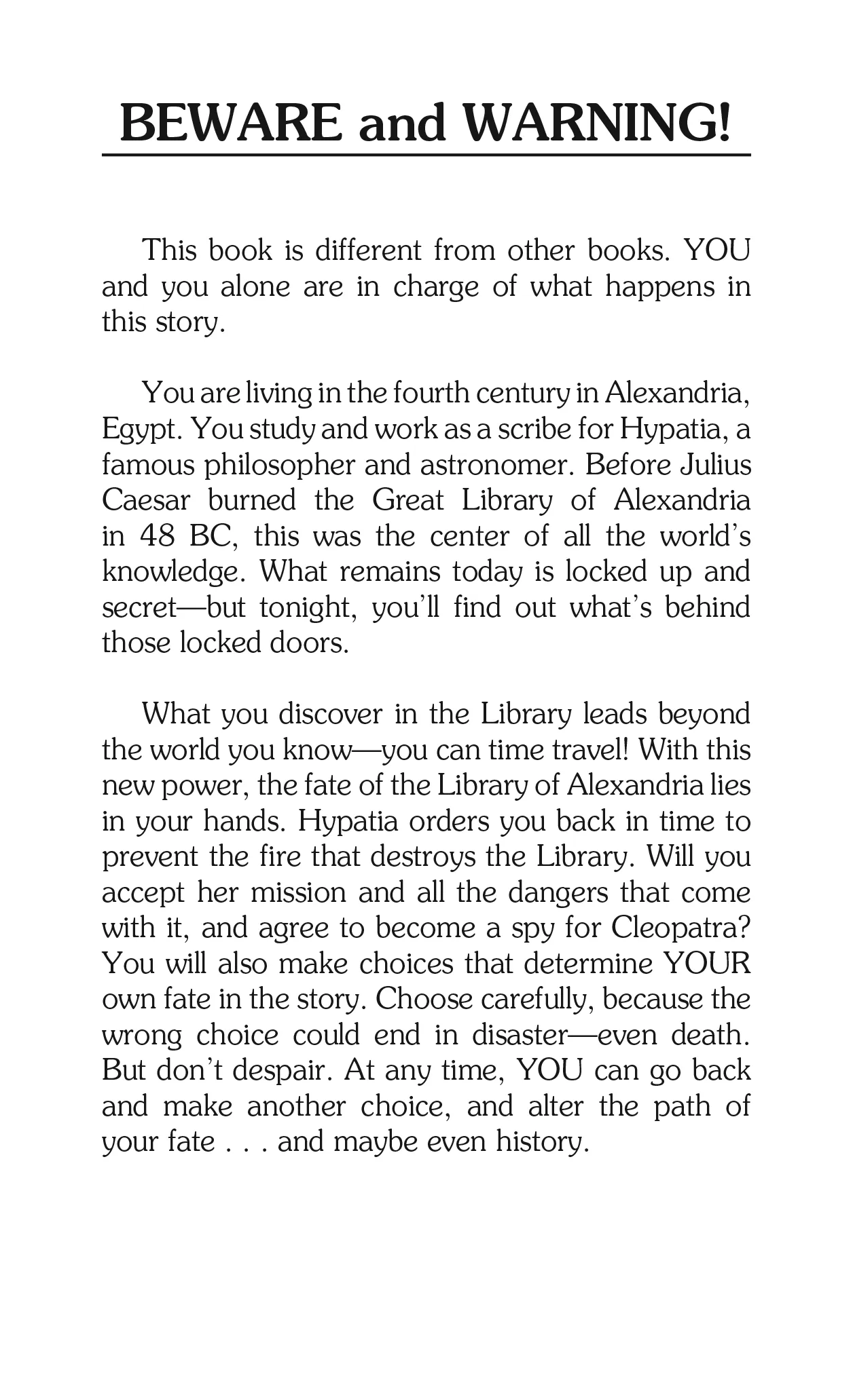 Choose Your Own Adventure SPIES: Spy For Cleopatra