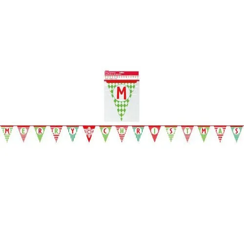 Christmas Banner Merry Christmas Paper Flag Bunting