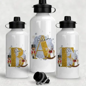 Christmas Nutcracker Alphabet Personalised Aluminium Water Bottle 400/600ml
