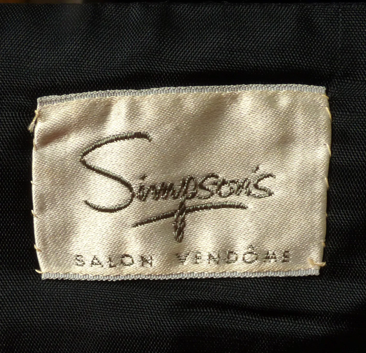 Circa Late 1950s/Early 1960s Simpson's Open Back Cocktail Dress