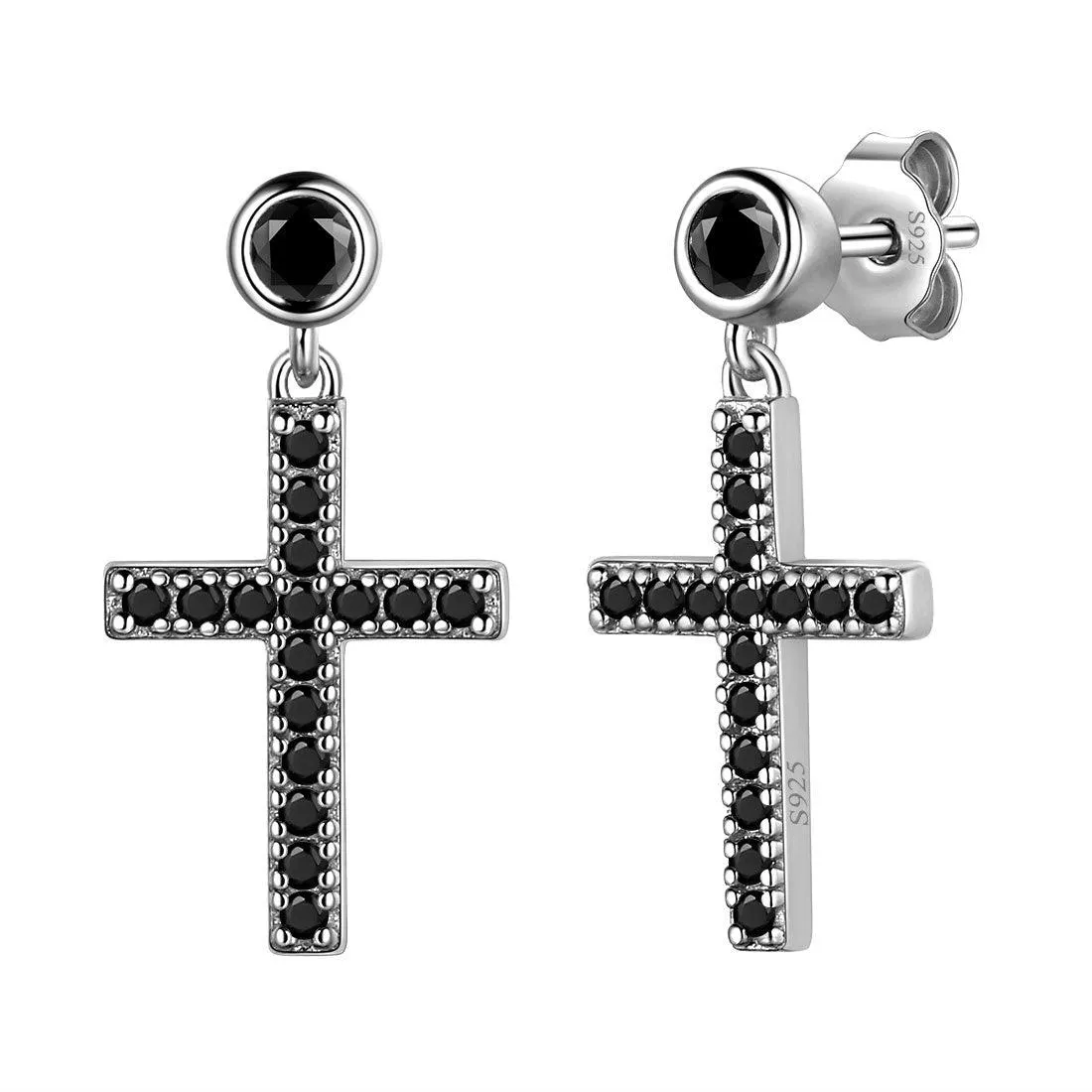 Classic Small Cross Drop Earrings Women Mens Jewelry Sterling Silver