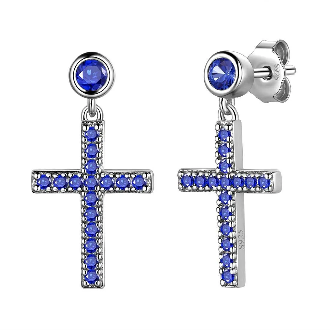 Classic Small Cross Drop Earrings Women Mens Jewelry Sterling Silver