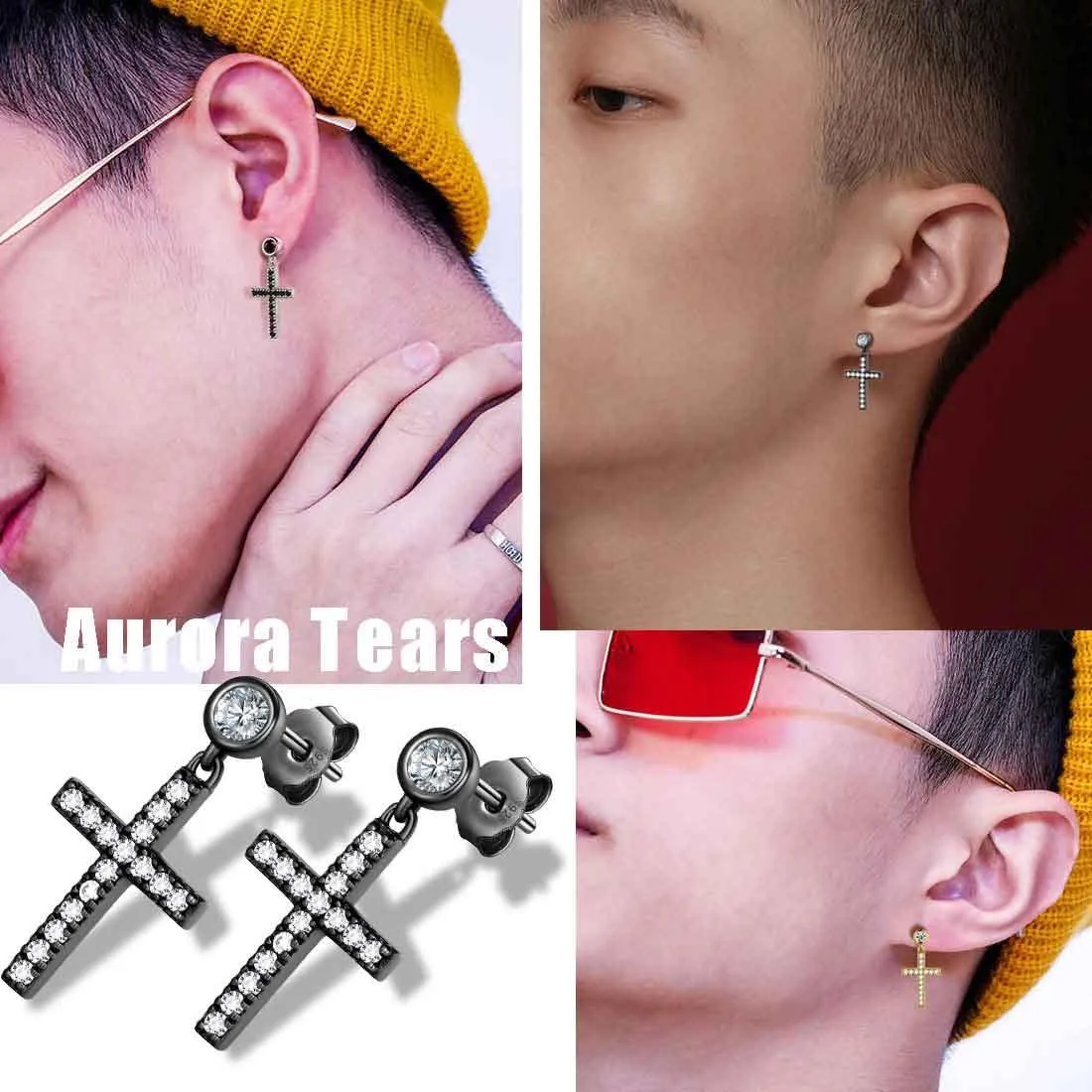 Classic Small Cross Drop Earrings Women Mens Jewelry Sterling Silver