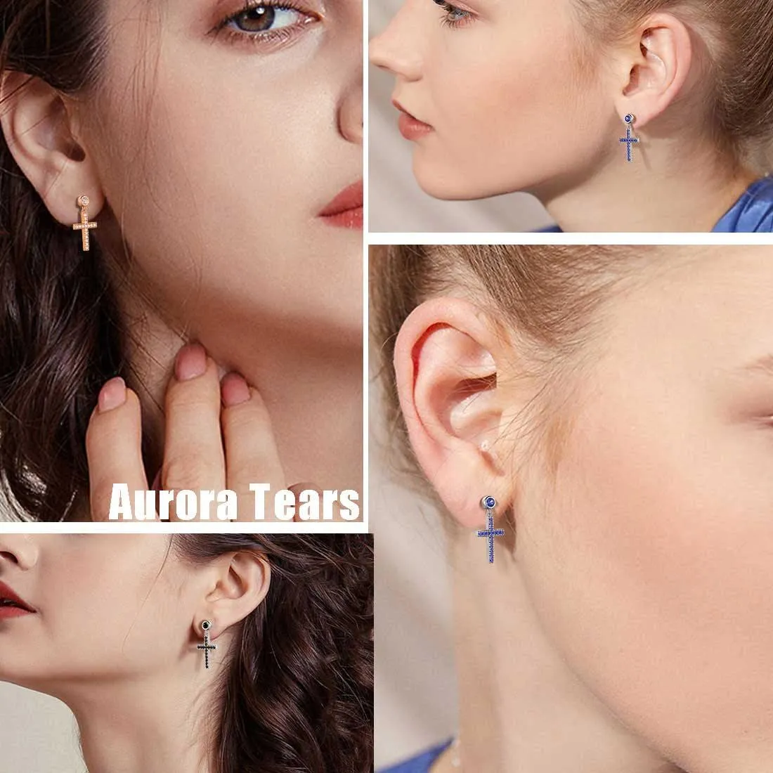 Classic Small Cross Drop Earrings Women Mens Jewelry Sterling Silver