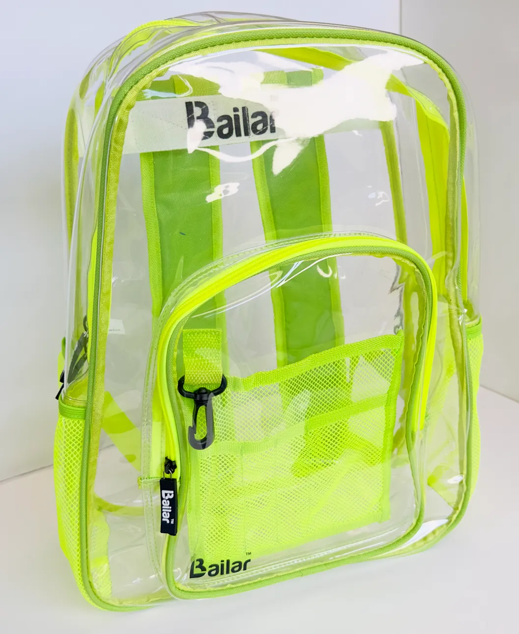 Clear Backpack 1 Green 1 Blue